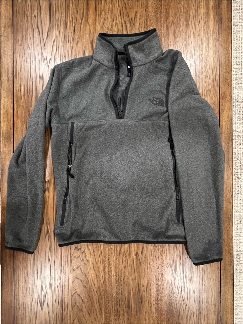 The North Face Heather Gray Fleece Half-Zip Pullover
